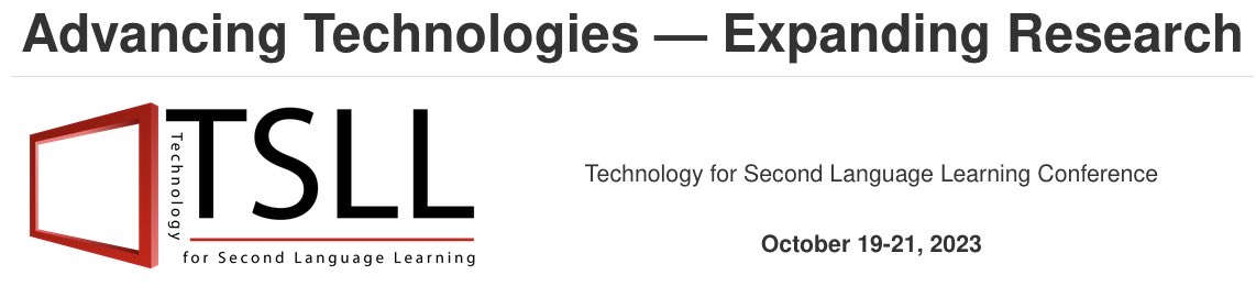 𝗙𝗥𝗘𝗘 registration is open to attend the largest L2 learning conference dedicated to Ai technologies. More than 55 presentations are scheduled, with researchers and scholars contributing from more than 15 countries. See you there! bit.ly/TSLL2023