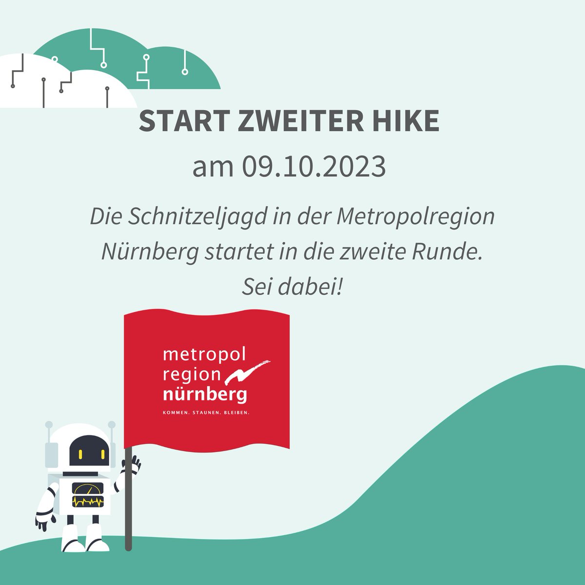InnoHikes's tweet photo. 🥳 Save the date!
🏆Auch dieses Mal gibt es wieder Preise zu gewinnen.
👉 Jetzt App downloaden und direkt am 09.10. loslegen! 📲 https://t.co/FpwkmKEzPx
#metropolregionnürnberg #innohikes #innovationskunst #innovation #augmentedreality #levelupyourcareer @metropolregionnuernberg https://t.co/yBDEjDj7Be