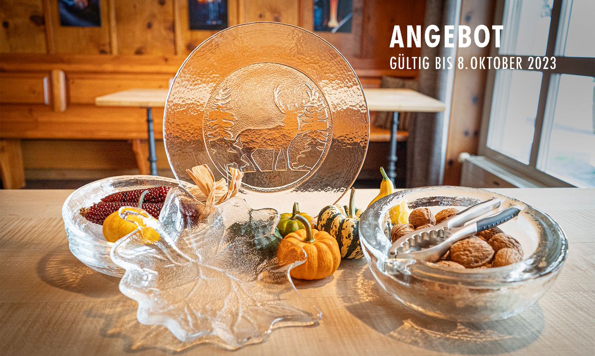 juiz_nidwalden's tweet image. Geniesse den Zauber des Herbstes 🍁 im Glasi-Restaurant Adler, #Hergiswil. Die passenden Herbstteller der #Glasi Hergiswil gibt es im Sonderangebot nebenan. 🍂 #Nidwalden 
 🦌 nidwalden.com/wild