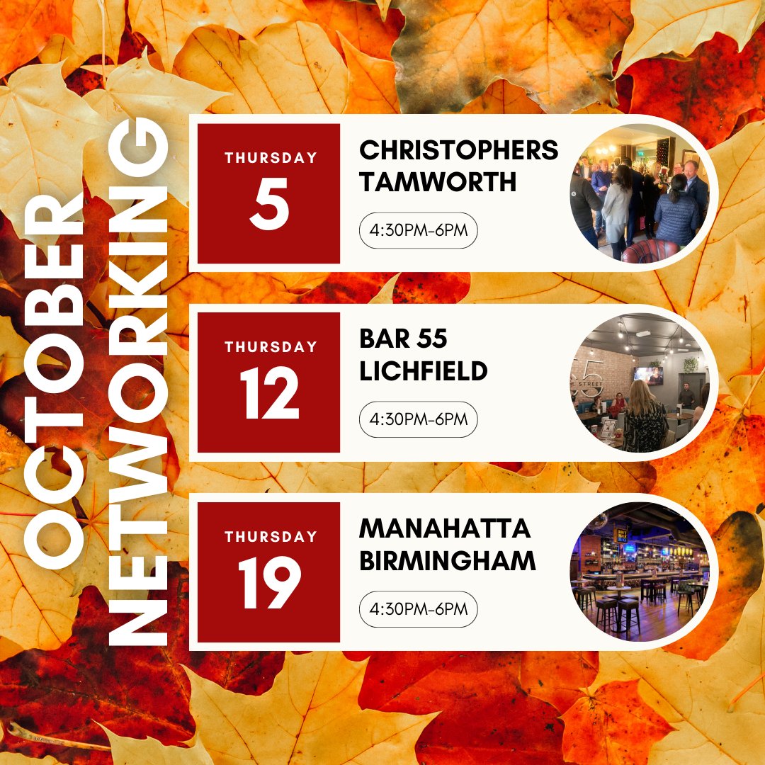 Make the Networking Connections to improve your business this October.

 Sign up Now: breslins.co.uk/member-events/……

#networkinglichfield #networkingtamworth #networking  #birminghambusiness #birminghamnetworking