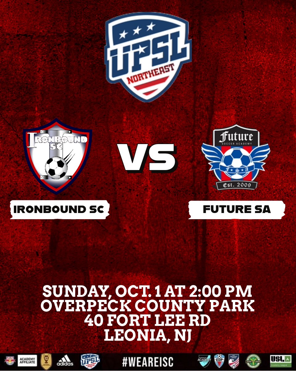 We wrap up our weekend with our UPSL team traveling to Overpeck County Park to take on Future SA. Kickoff is set for 2 PM.