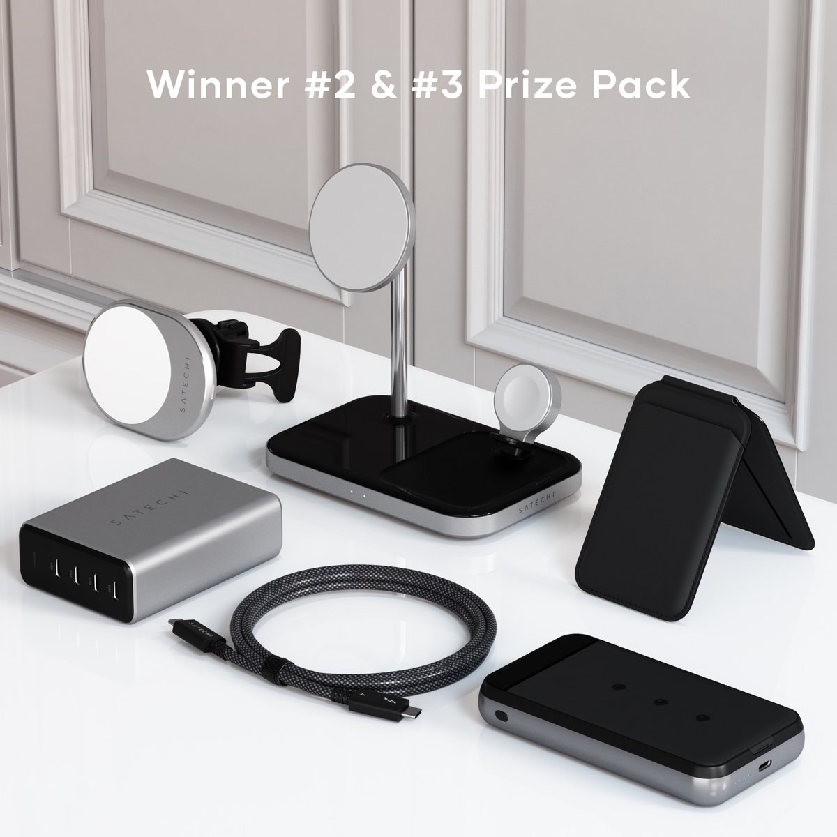 Satechi's tweet photo. 📱 iPHONE 15 + ACCESSORIES GIVEAWAY📱

The iPhone 15 has arrived, and here’s your chance to snag one, along with some sleek Satechi accessories to pair with it! There will be 3 winners total (please see prizes below in the images)⚡️ https://t.co/8X1U8h1rDC