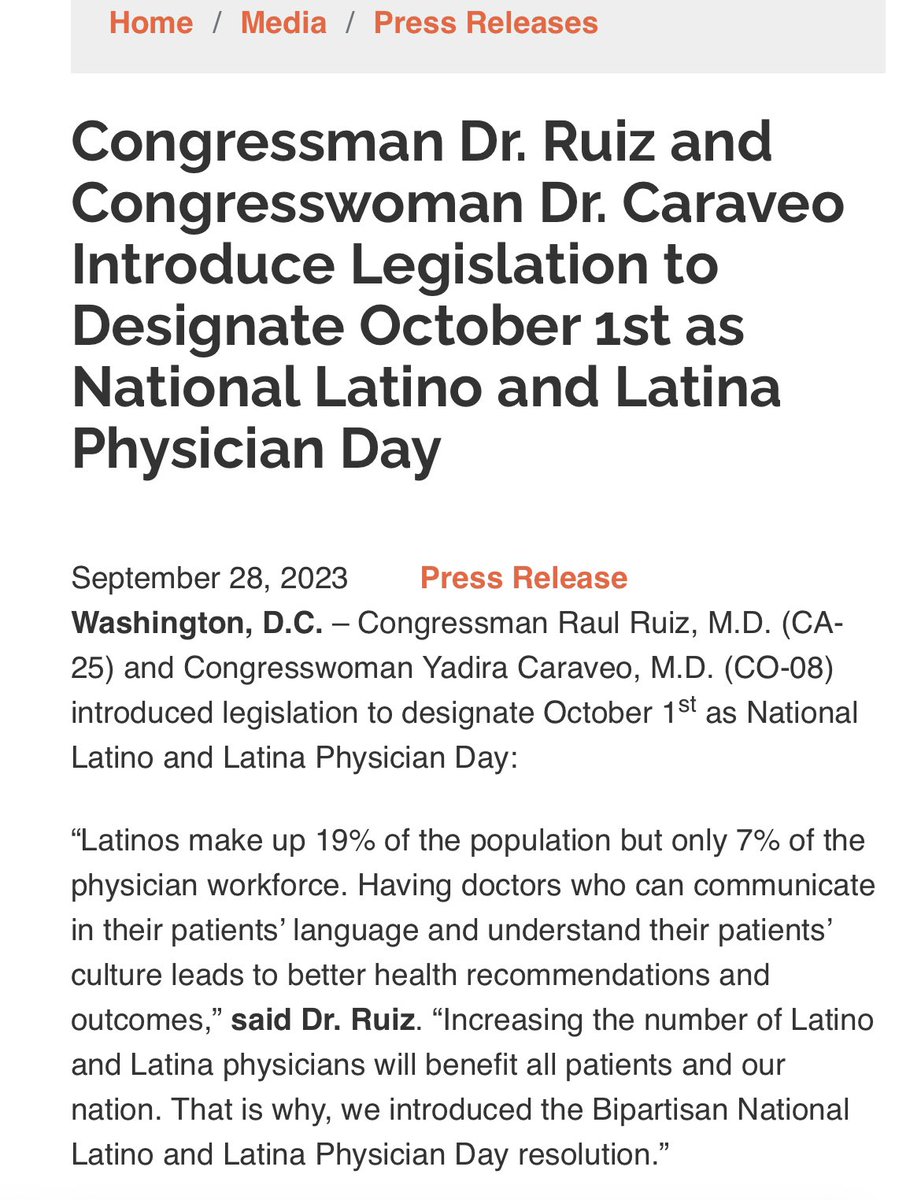 It’s OFFICIAL! 

#nationallatinophyscianday was  introduced TODAY to the House of Representatives as a resolution by Congressman Dr. Raul Ruiz and Congresswoman Dr. Yadira Caraveo!

It’s NOT over FAMILIA! Tag <a href="/RepRaulRuizMD/">Congressman Raul Ruiz, M.D.</a> and <a href="/RepCaraveoMD/">Congresswoman Yadira Caraveo, MD</a> to amplify SUPPORT! Let’s make this