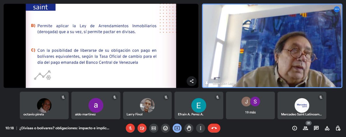 saintnet's tweet photo. Terminamos con el webinar: ¿Divisas o bolívares? obligaciones, impacto e implicaciones!

Gracias a todos por acompañarnos y al abogado Alberto Rodríguez por su excelente exposición. 

Esperamos que hayan aprendido y disfrutado. 

¡Hasta la próxima! https://t.co/gEOguOvUpi