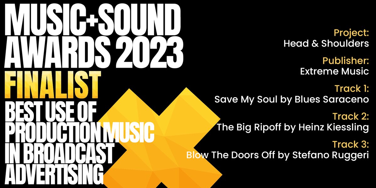 #MASAwards Finalist (5/6) <a href="/ExtremeMusic/">Extreme Music</a> - Head &amp; Shoulders 👏