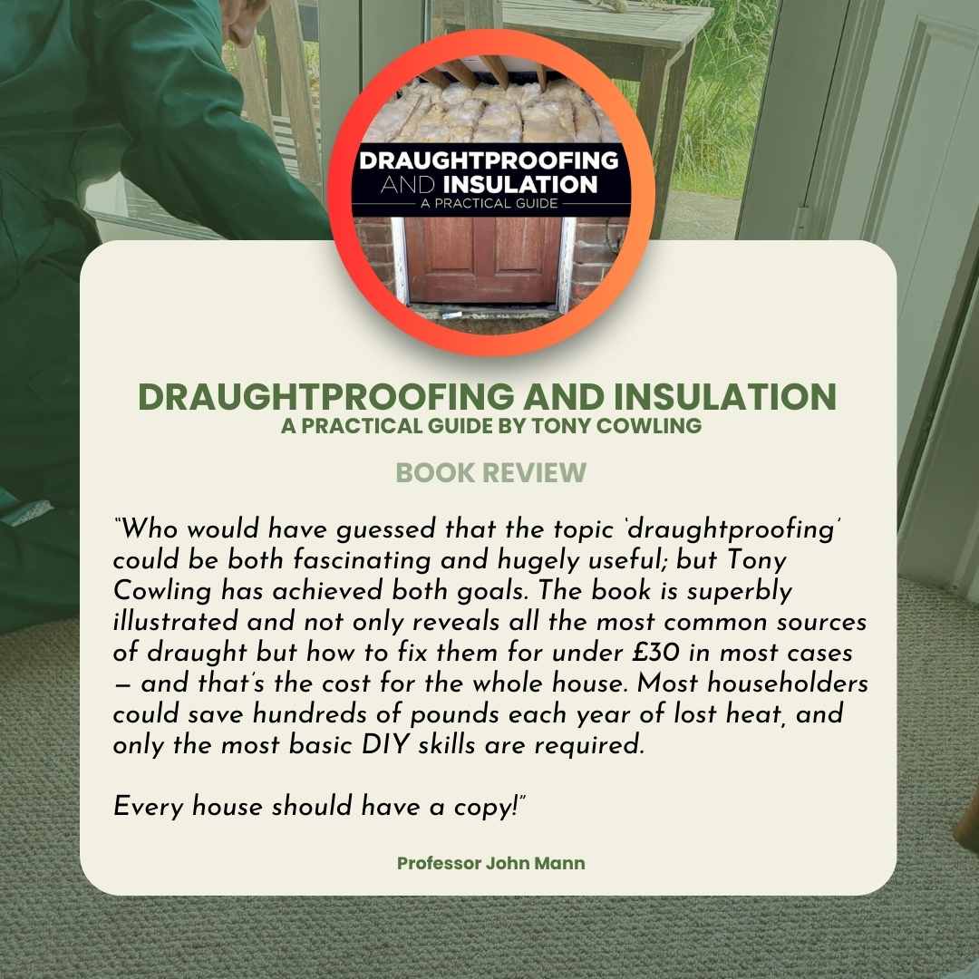 Did we mention that Tony Cowling ( one of the #DraughtBusters masterminds) recently had a book published on the topic with The Crowood Press
Here’s another review on it. #Draughtproofing #insulation #energysavingtips #reduceenergy
#sustainablehome #rdguk #bookreviews #rdguk