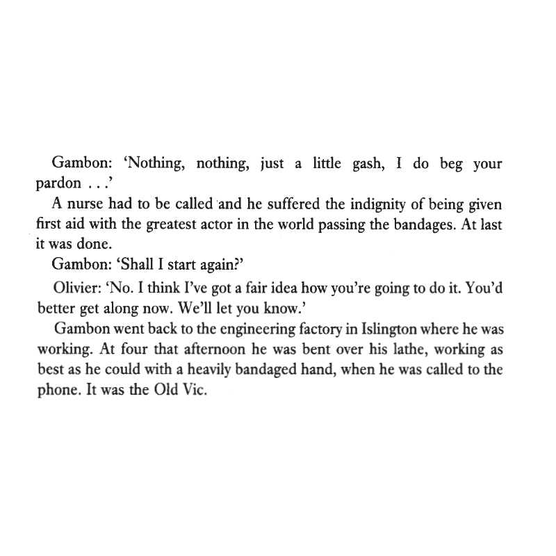 NickHernBooks's tweet image. The hilarious story of how Michael Gambon auditioned for Laurence Olivier at the start of his career - as told in Antony Sher&apos;s book Year of the King.

RIP.