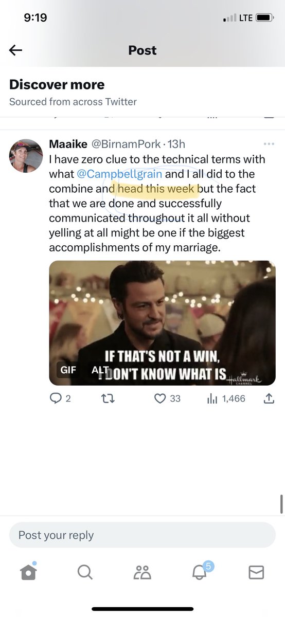 ⁦<a href="/Campbellgrain/">Lyle Campbell</a>⁩ likely the best part of the combine repair with ⁦<a href="/BirnamPork/">Maaike</a>⁩ not sure what technical issues she doesn’t understand