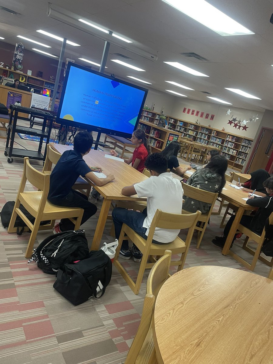 PenaPaulette12's tweet photo. Rattlers with parental consent, being educated about human trafficking and dating violence. 👍 #prevention #awareness #rethinked https://t.co/ewL13lJzOv