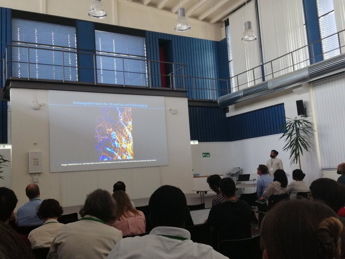 Maria39244565's tweet photo. Donut imaging is still close to my heart - so great to hear about new developments towards live cell STED from Ashwin Balakrishnan and about MINFLUX measurements of intramolecular distances from Steffen J Sahl at #WS28 https://t.co/9DqLpDj1vg