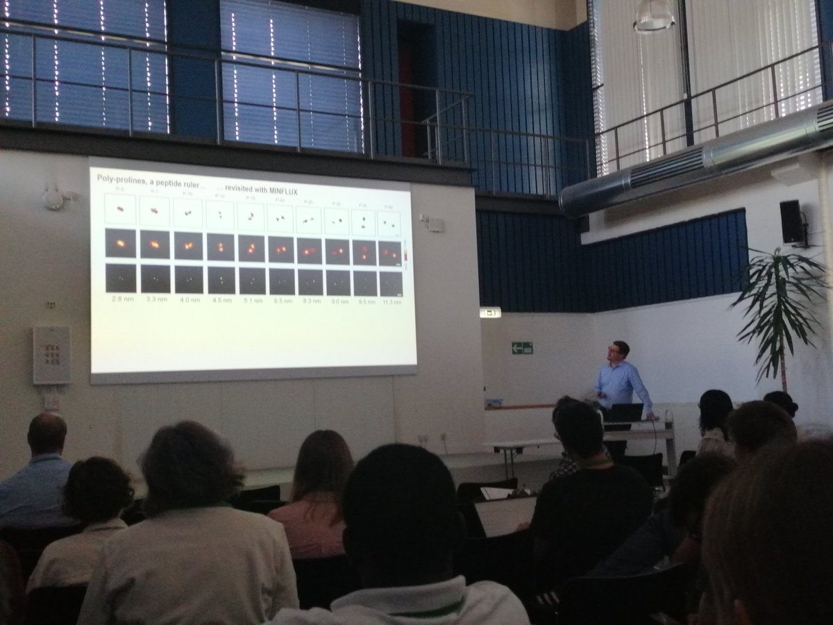 Maria39244565's tweet photo. Donut imaging is still close to my heart - so great to hear about new developments towards live cell STED from Ashwin Balakrishnan and about MINFLUX measurements of intramolecular distances from Steffen J Sahl at #WS28 https://t.co/9DqLpDj1vg