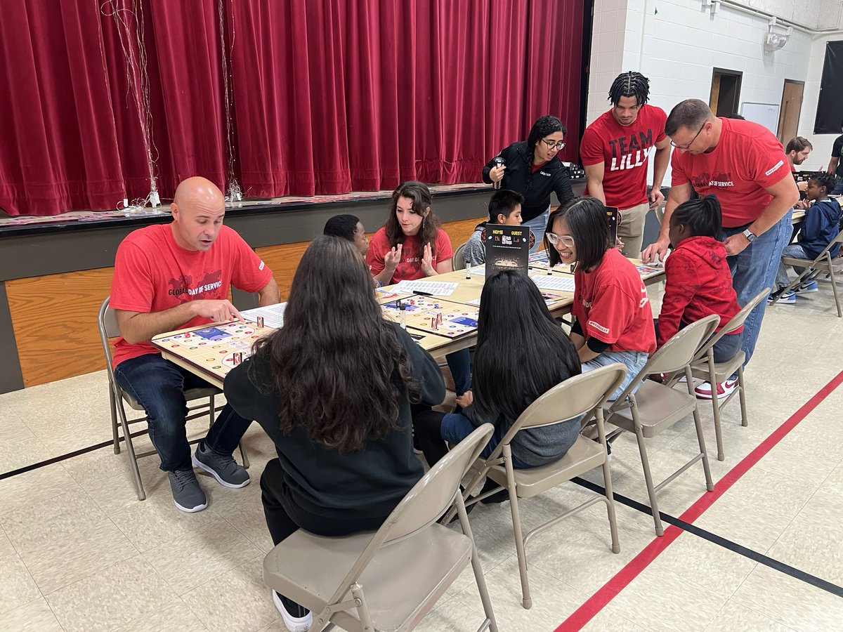 JessicaHeckard's tweet photo. Lilly Day of Service at Frederick Douglass 19! Our students and the volunteers played Math Hoops. Smiles and fun was had by all!!! @DariaP1980 @brynn_kardash @LelaSimmons19 https://t.co/Iue4Drq3jl