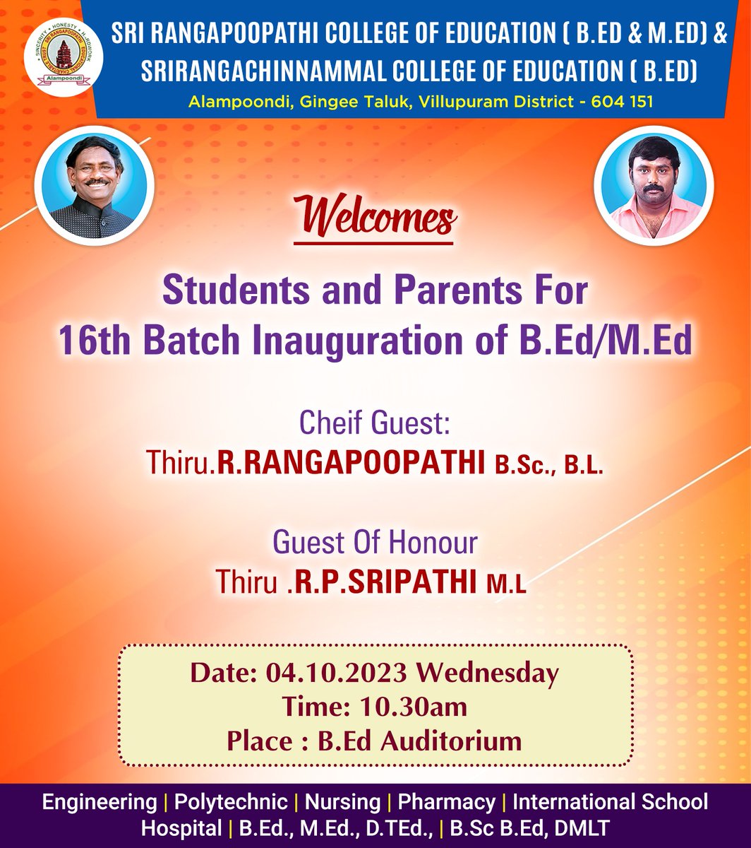 Selvammnm's tweet photo. Inauguration function 

#B.Ed
#M.Ed
#srirangapoopathi https://t.co/i7LWP0mBXw