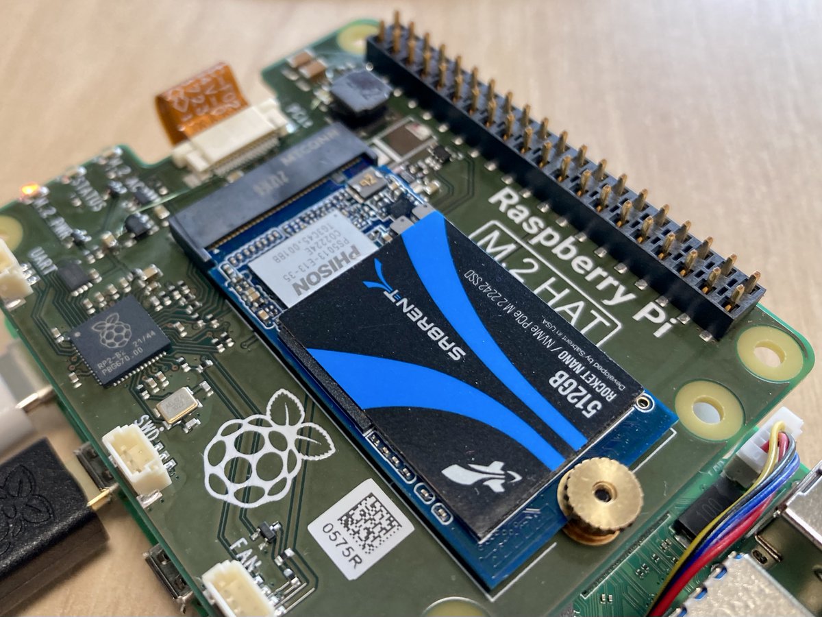 Alasdair Allan (@aallan) on Twitter photo <a href="/timonsku/">Timon is mostly on Bluesky</a> Oh, nice! 😍 I've got a #Pi5 booting from NVMe on my desktop right now with our prototype M.2 HAT. The only thing we're promising is that the production version isn't going to look like this. Proper documentation around PCIe connector is coming soon, in the next week or two! <a href="/timonsku/">Timon is mostly on Bluesky</a> Oh, nice! 😍 I've got a #Pi5 booting from NVMe on my desktop right now with our prototype M.2 HAT. The only thing we're promising is that the production version isn't going to look like this. Proper documentation around PCIe connector is coming soon, in the next week or two!