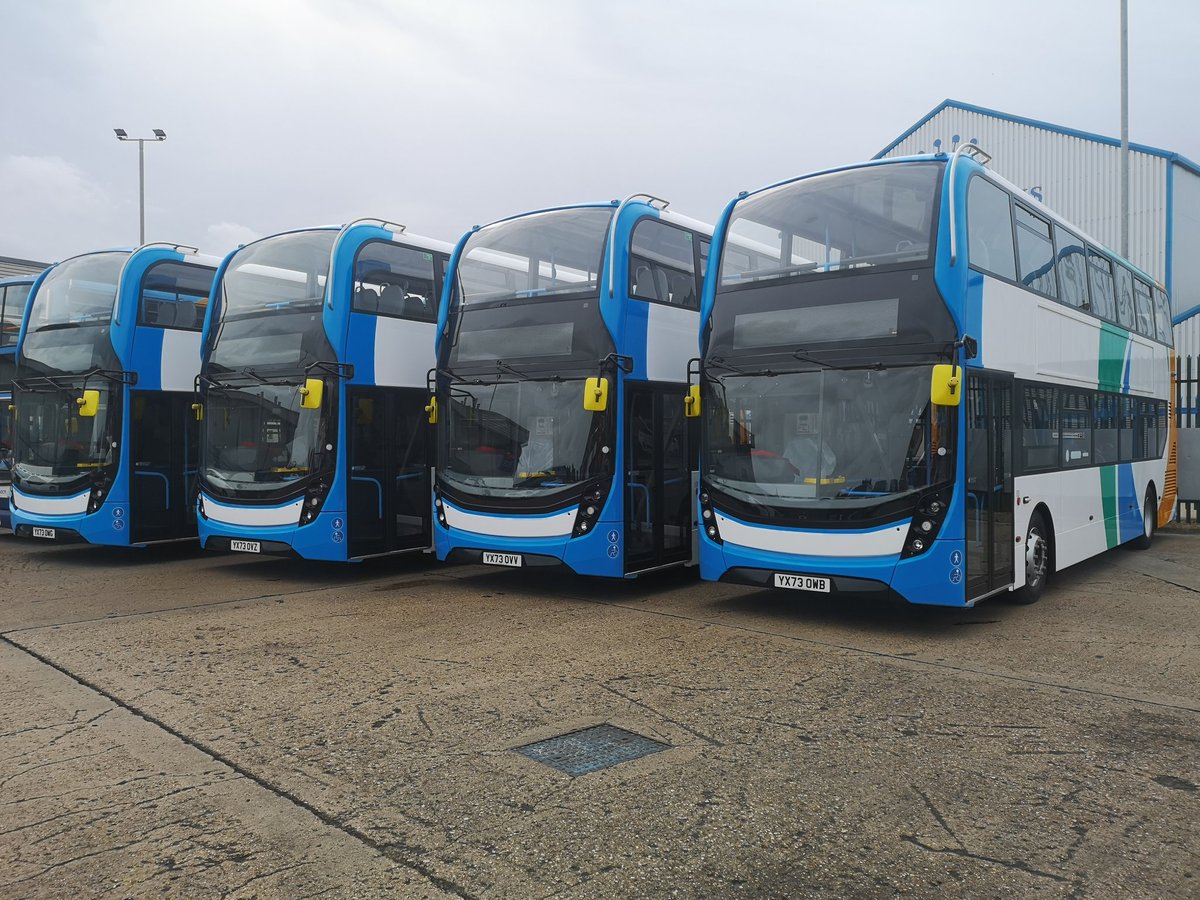 Wonderful to be welcoming 14 new ADL E400MMCs to Northampton, of which 10 are here so far and will shortly be prepared to enter service