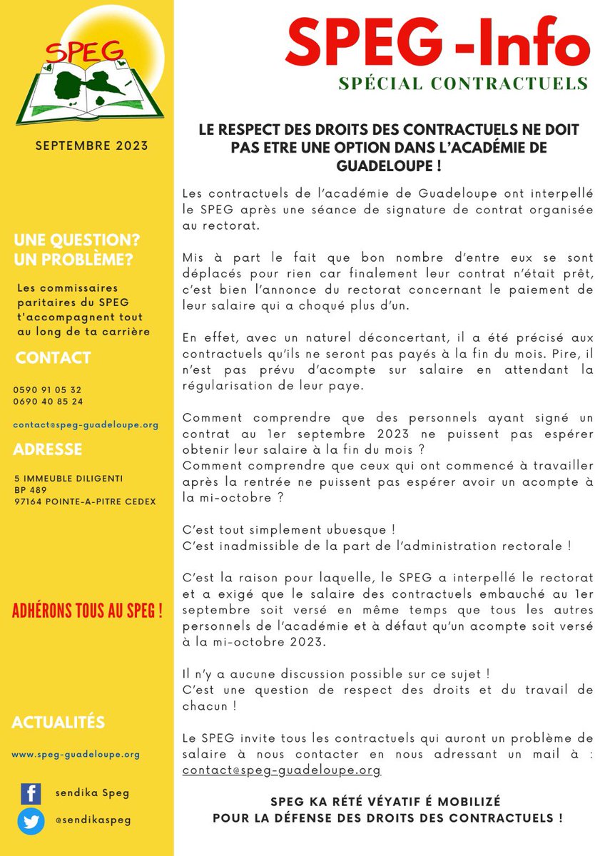 sendikaSPEG's tweet photo. #education #guadeloupe https://t.co/yeWI8EcCvJ