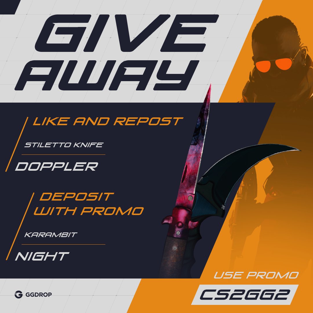 gg_drop's tweet image. ⚡️2 KNIVES FOR CS2 HYPE⚡️

Time for the giveaway on GGDROP.com🚀

📌Use code CS2GG2 to score the Karambit | Night.
or 
📌Like❤️ and share🔁 this post to get the Stiletto Knife | Doppler.

Stay tuned for the results in just TWO days🏆