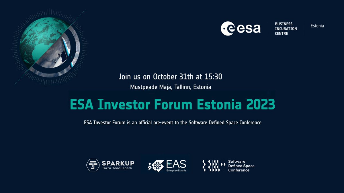 Join us at the ESA Investor Forum Estonia 2023 🚀

Connect with ESA network companies and investors and catch thought-provoking discussions. 

More information: esabic.ee/investor-forum…

#kosmosEST #softwaredefinedspace #SDSC2023