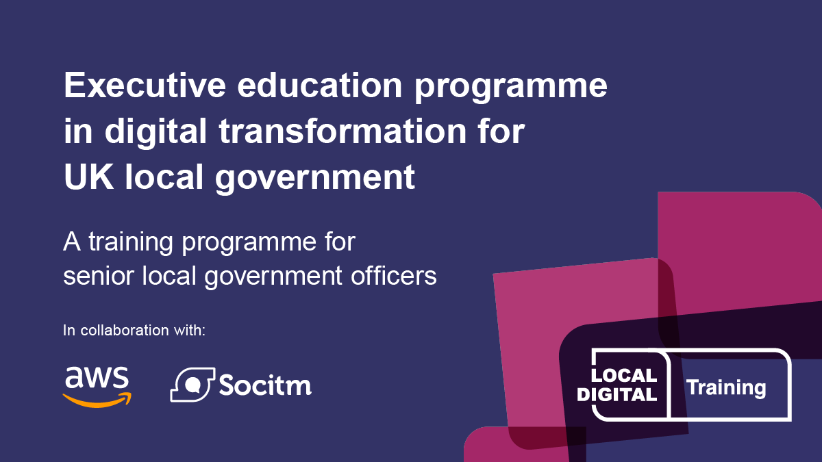 Earlier this year, @LDgovUK partnered with AWS and @Socitm  to deliver their Executive Education Programme in Digital Transformation for UK Local Government.  You can now watch the insightful keynote presentations and panel sessions from sector experts.

👉localdigital.gov.uk/executive-educ…