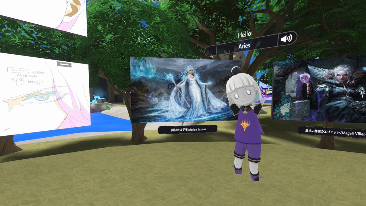 Hitsuzi_VR's tweet photo. そういえば行けてなかったので一人でサクッと回ってきておりました。
最近のMTGのトレーラー、声ついてたりですごい豪華ですよね。
写真は統率者で組んでみた氷冠のヒルダの前で。
#MTGVR https://t.co/9EkpzET2lY