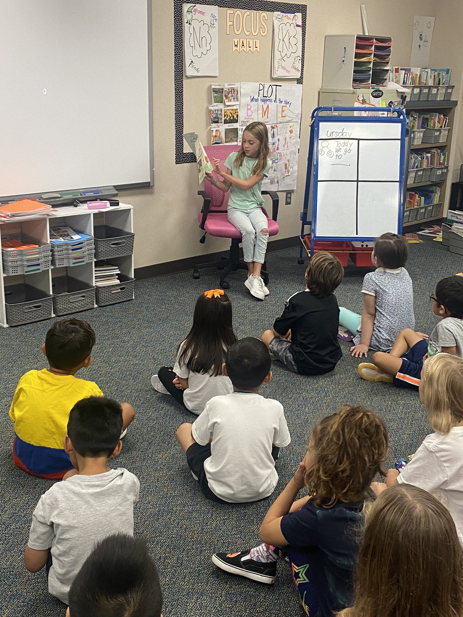 Love having my former students come read to my Kindergarten class! Thank you, <a href="/MrsReidTWE/">Heather Reid</a>, for setting this up! @bethelegacy