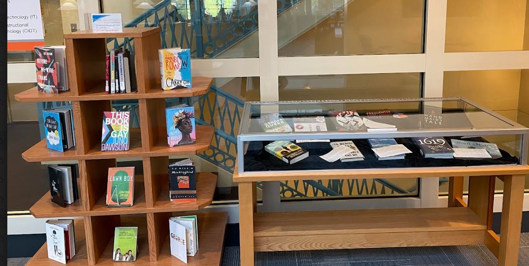 #HispanicHeritageMonth book display on the first floor of <a href="/SAULib/">St. Ambrose University Library</a> . All books are available for checkout!