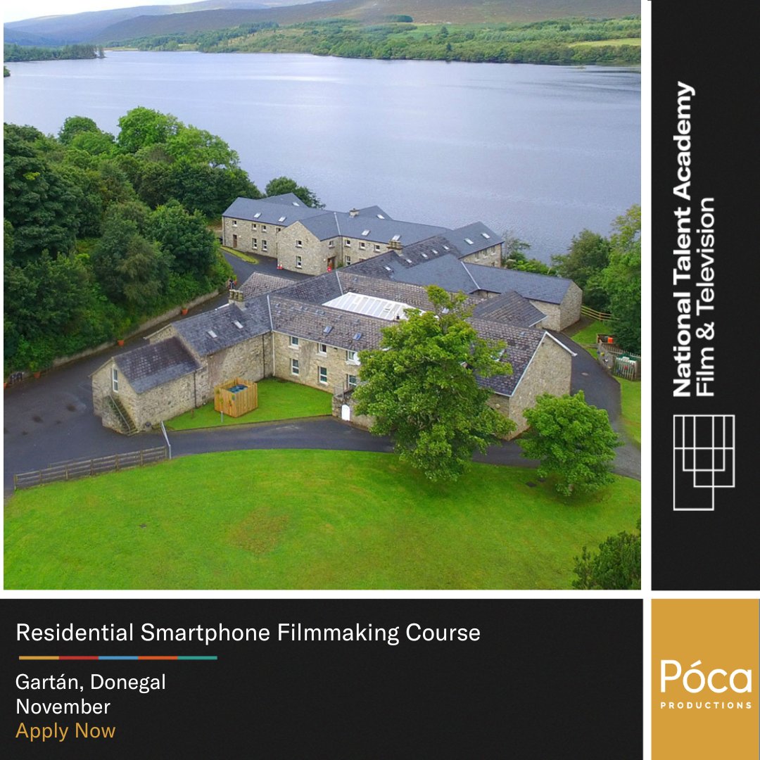 TalentAcademies's tweet photo. Introducing our Residential Smartphone Filmmaking Course with Póca Productions 🥳

With online &amp; residential modules broken into, Screenwriting, Production &amp; Post-Production
 
📔 November  
📍 Gartán, Donegal 
🔗 Apply now &amp; by Oct 19
👇 More info &amp; dates
https://t.co/YEEMAa4hrM https://t.co/Jn3FzORErG