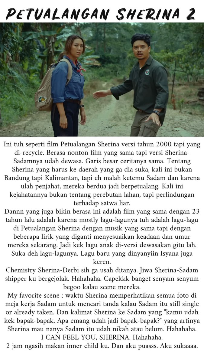 FUTRIANA's tweet image. #reviewsukasuka : Petualangan Sherina 2
