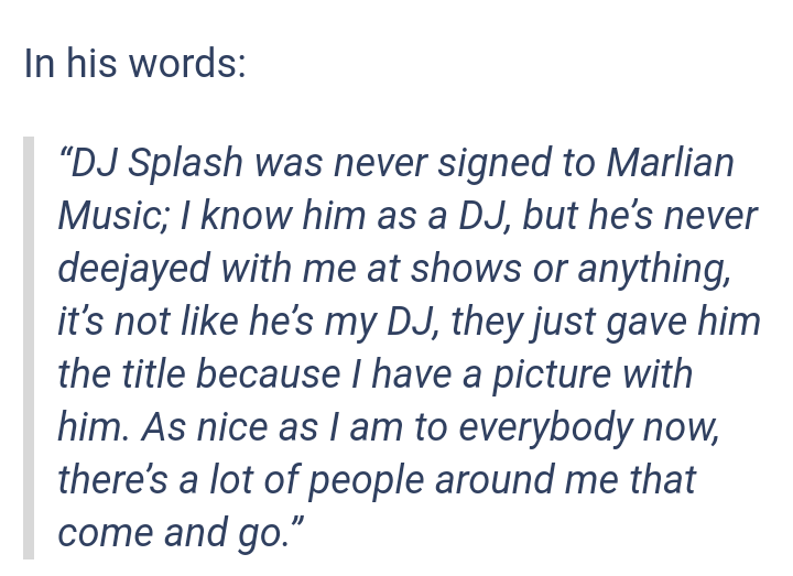 Love1Essien's tweet photo. “They just  gave him the DJ title because I have a picture with him.” -Naira Marley said he never signed DJ Splash to Marlian Record

The Marlian Music boss believes he has a lot of people around him because of his niceness #NairaMarley
#Justice4Mohbad #JusticeForMohbad #djsplash https://t.co/wxw5EFPaZt