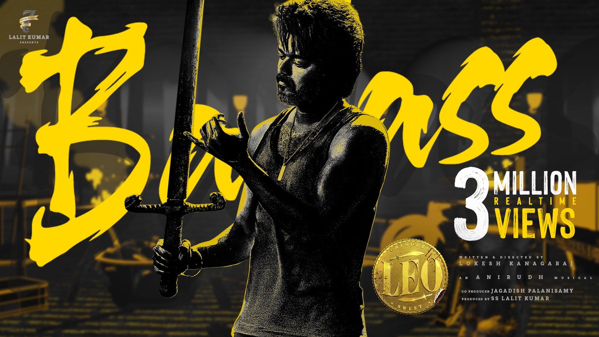 7screenstudio's tweet photo. Therika.. Therika.. adichachu ma 🔥
#Badass crosses 3M+ views 💣

💣 https://t.co/npY5RlHV0L

#Thalapathy @actorvijay sir @Dir_Lokesh @trishtrashers @anirudhofficial @duttsanjay @akarjunofficial @7screenstudio @Jagadishbliss @VishnuEdavan1 @SonyMusicSouth #LeoSecondSingle #Leo https://t.co/UiQvGGZwHA
