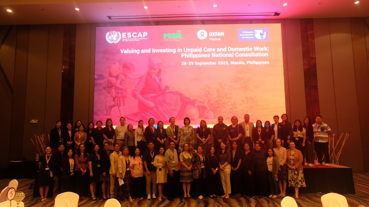 caicaibkk's tweet photo. How do we value and invest in #unpaidcare and #domesticwork?
I was honored to open the Philippine National Consultation on #care economy, co-organized by #UNESCAP #PCW #OXFAM #PRRM, developing strategies with key stakeholders. https://t.co/g2q12AvSdX