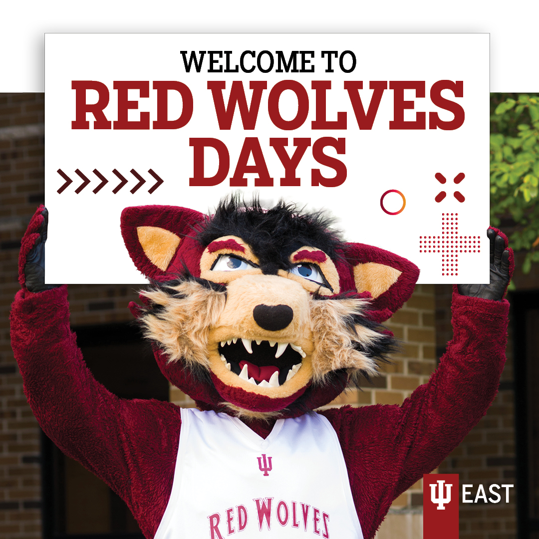 🐺 Rufus welcomes his friends here at @iueast today for the second day of Red Wolves Days! 🐺

Today's guests:

@RandolphEastern 
@UCHS_Patriots 
@FMLSJets 
@NCCSCIndiana 

#CollegeGo #CAW2023 @learnmorein