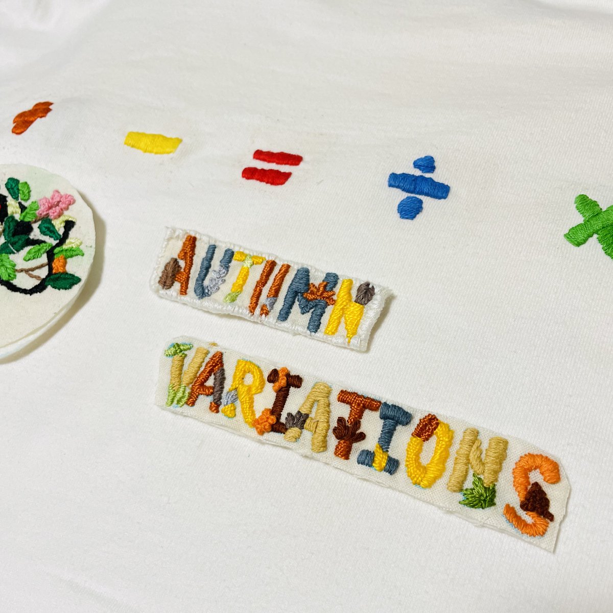 teddy_aussie's tweet image. (ちょっと早いけど💦)

🍁HAPPY #AutumnVariations DAY!!🧸

下書きが手汗で消えて
最後らへんずれてった🫤
いろいろな形の葉っぱ作るの大変🫣
それでも刺繍はやっぱり好き🪡