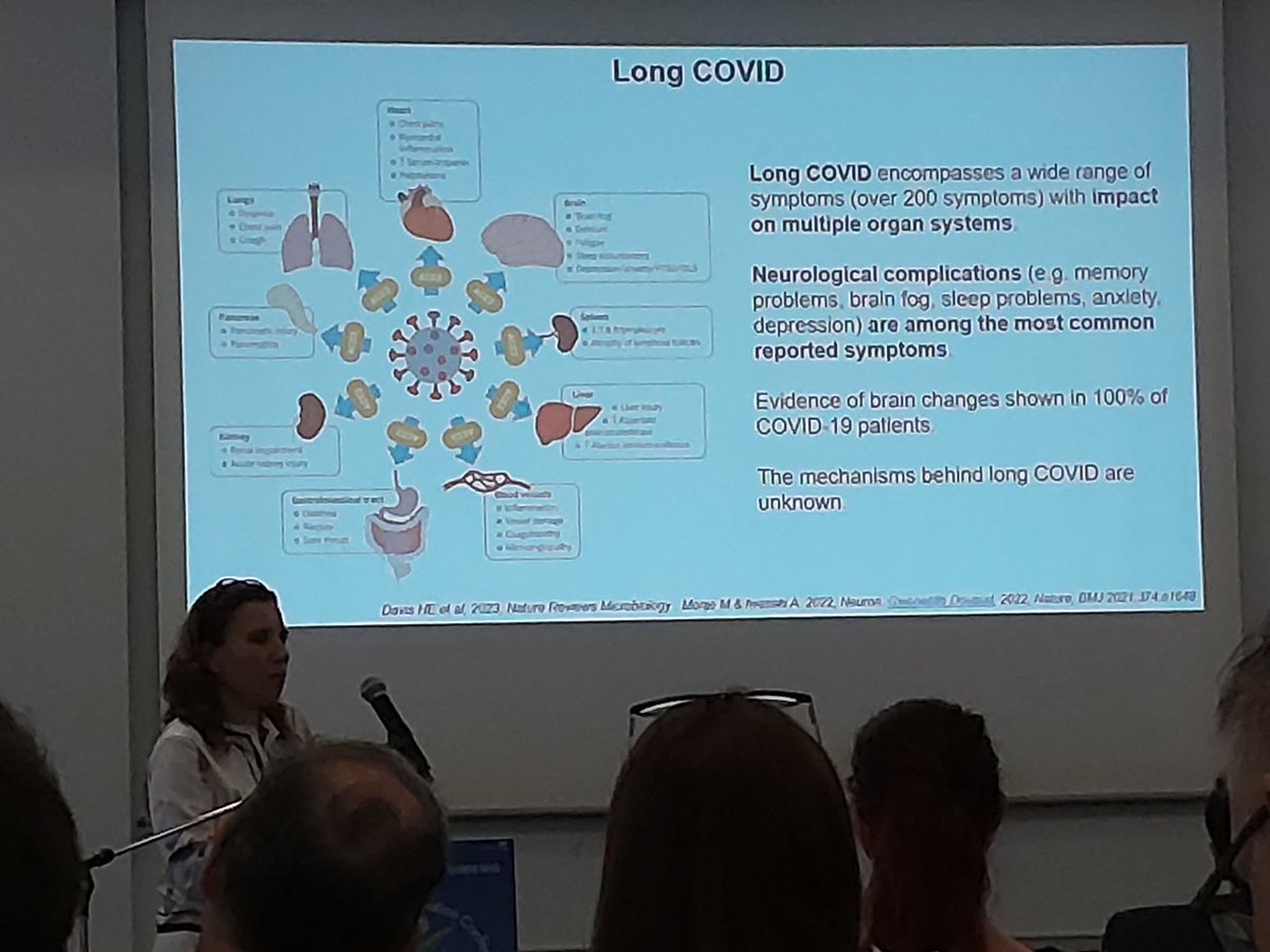 Dr Romina Vuovo talks about collaborative work during COVID with @DarentValleyHsp and CCCU SCRABEL colleagues, leading to long COVID and links to Alzheimer's disease @DGT_cqia #DGTICon23
