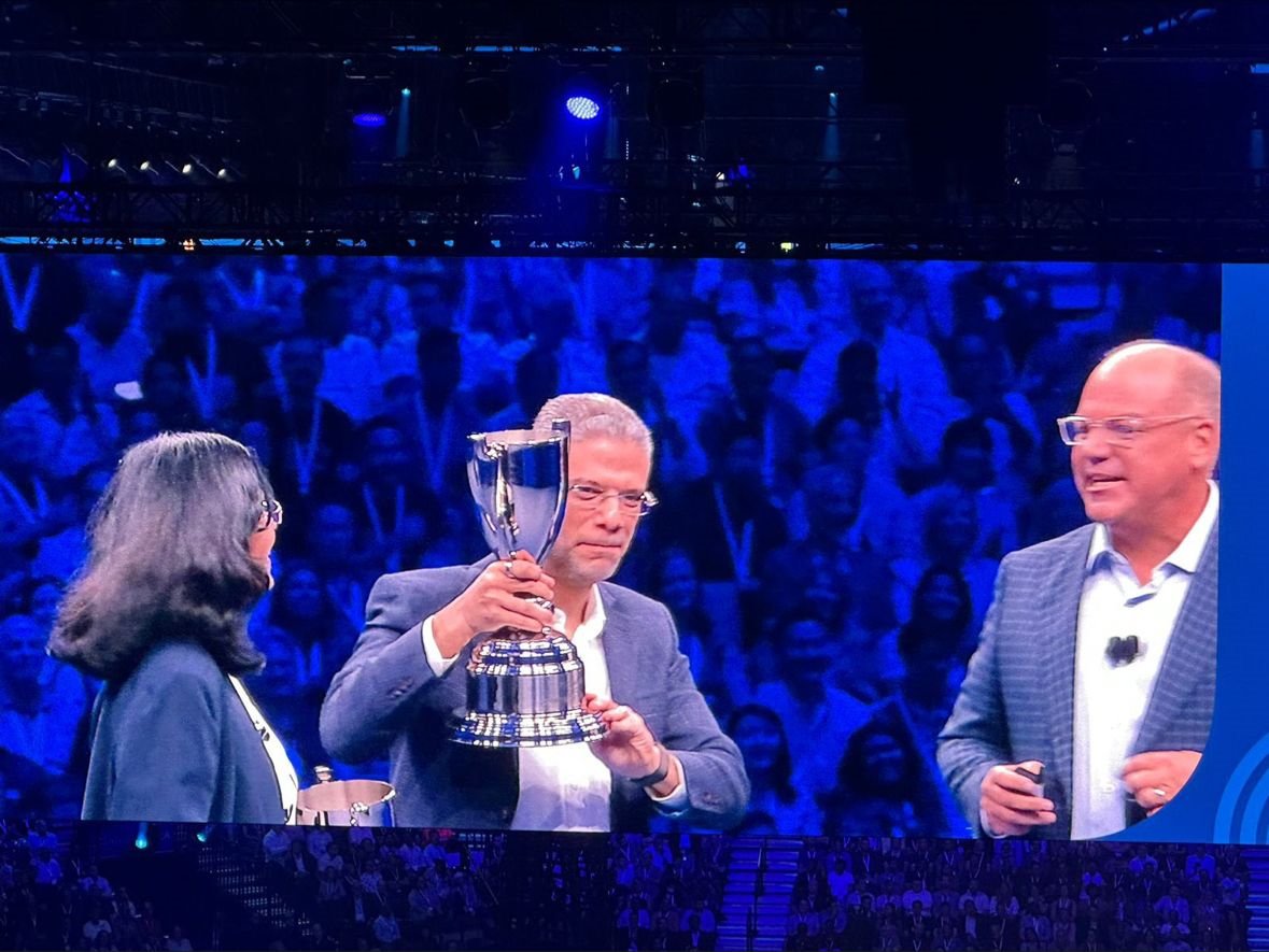CiscoSaudia's tweet photo. It was time for double celebration with the Cisco Saudi team ๐ ๐ - bringing back the trophy of "Country of the Year"๐from #CiscoImpact and proudly marking the 93rd #SaudiNationalDay ๐ธ๐ฆ
#WeAreCisco #LoveWhereYouWork https://t.co/PtDlZ8csuV