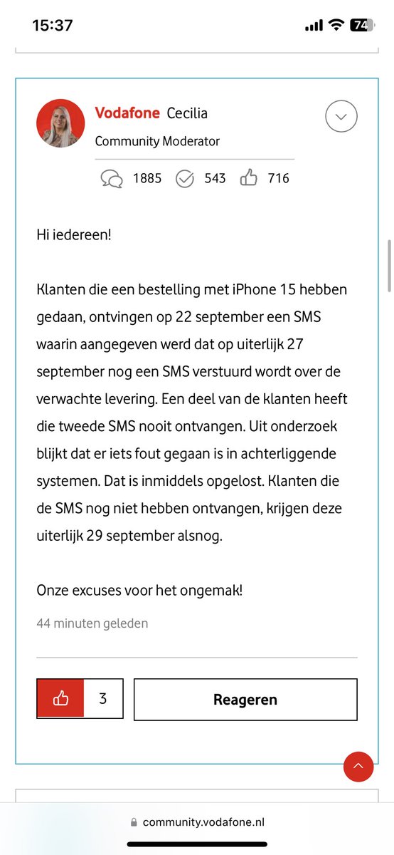 Ilssss_'s tweet photo. @susanvdlagemaat Ja klopt! We kregen het al te horen op het forum van Vodafone. En inderdaad nu ook de SMS… https://t.co/xFjQ6xuKmD