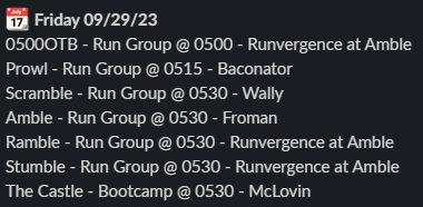 F3Columbia's tweet image. Your Fridyay Qs PAX! @mpordes takes the Q for the monthly runvergence @F3_Amble 0530 at the Harden Street Food Lion. @F3Ramble @TheCastleF3 @F3Stumble @F3Scramble