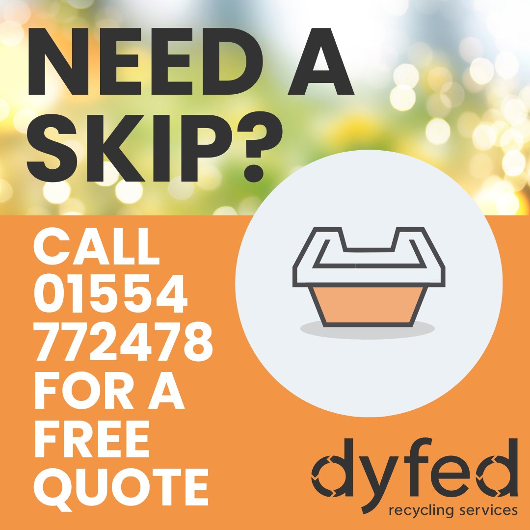DyfedRecycling's tweet photo. Ready for a clutter-free space? Our skips are here to save the day! Whether it's a home renovation or a decluttering mission, Dyfed Recycling's skip hire service has you covered🏡♻️

For more information and a fast, free quote:
Call: 01554 772478
Visit: https://t.co/EZjooSZ6Bu https://t.co/nnNX5cXcPd