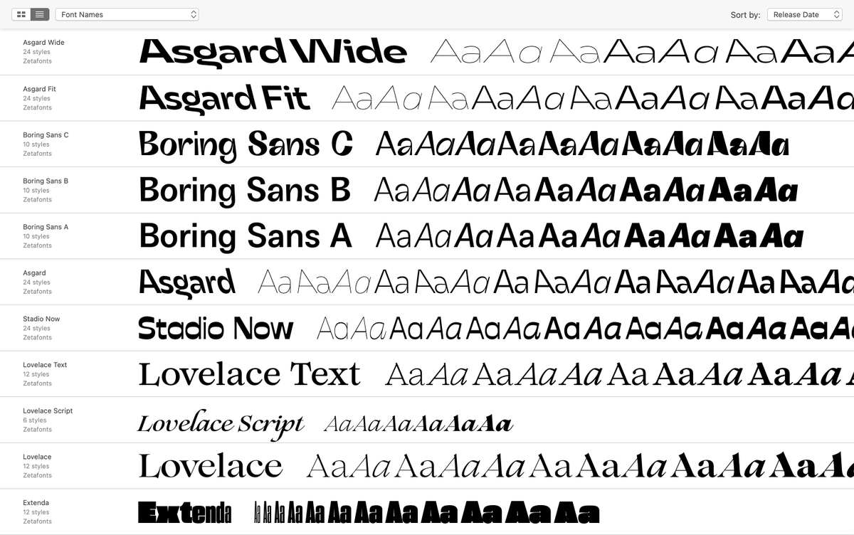 Fontstand (@fontstand) on Twitter photo NEW: <a href="/Zetafonts/">Zetafonts Foundry</a> just added 11 more families to their collection on Fontstand, including some exuberant display typefaces as well as more traditional text fonts, and bringing the total number of available Zetafonts families to 72! Check them out in the app.
fontstand.com/foundries/zeta… NEW: <a href="/Zetafonts/">Zetafonts Foundry</a> just added 11 more families to their collection on Fontstand, including some exuberant display typefaces as well as more traditional text fonts, and bringing the total number of available Zetafonts families to 72! Check them out in the app.
fontstand.com/foundries/zeta…