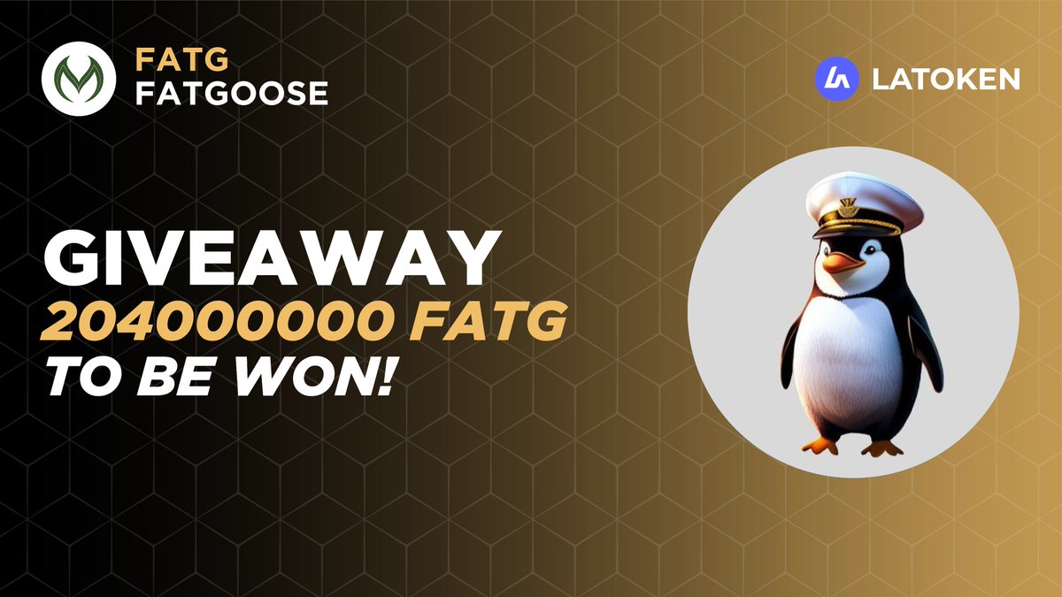 Latoken_cex's tweet photo. 🏆204000000 FATGOOSE (FATG) Giveaway on LATOKEN

🔥 175 Winners.
✅ Complete all tasks and qualify for the Giveaway.
📲 Share with 5 Friends and Follow.
⏰ September 28, 2023 - October 5 2023.

👉 JOIN GIVEAWAY (https://t.co/qqnOcD70CV) https://t.co/xBjnCkg074