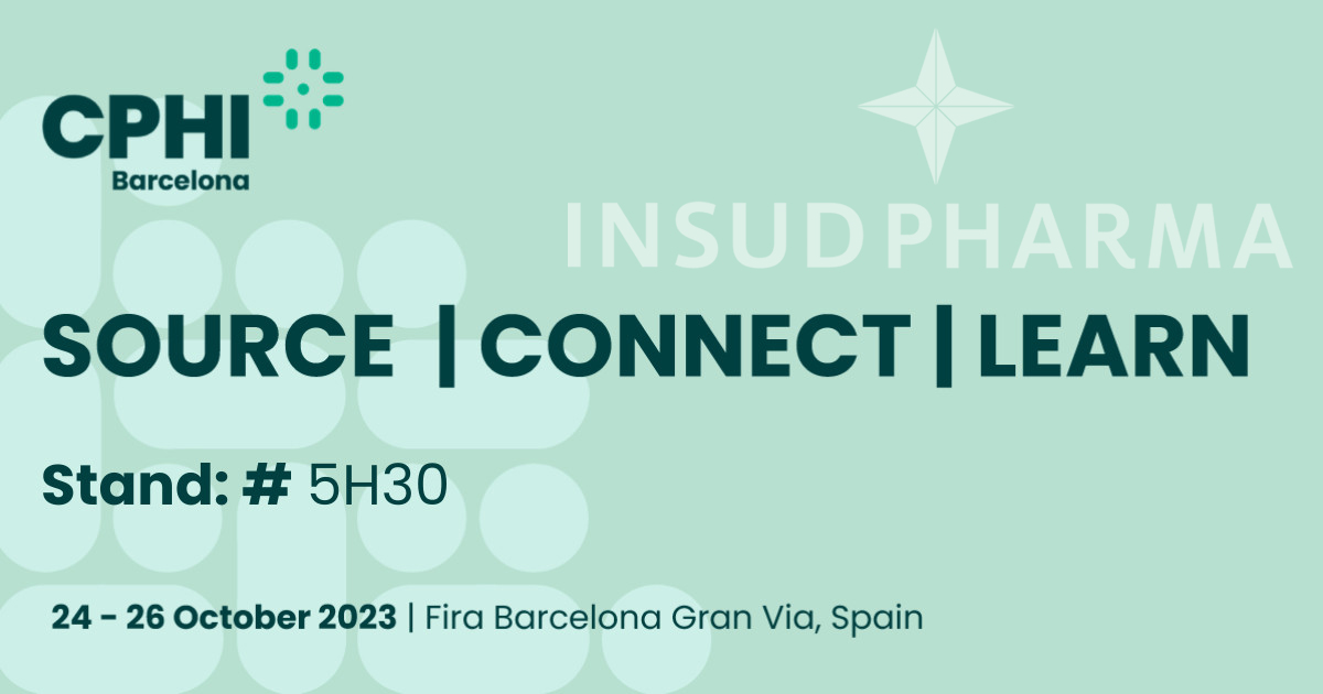 InsudPharma's tweet photo. @CPHI_Events will take place in less than a month in wonderful #Barcelona! We are looking forward to this amazing event.

Stop by our stand #5H30 and connect with us! https://t.co/Iwni3VQ9f8