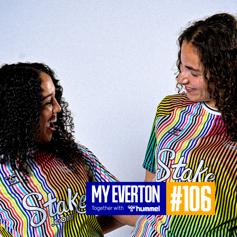Everton's tweet photo. 💙 | "My great grandfather was Ted Sagar. It's a really cool thing I'm able to talk about to people and it's given me such a strong connection to Everton."

My Everton #106 with @hummel1923 | ✍️ Aliah &amp; Lauren