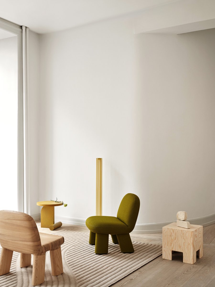 With Max, Johan Ansander transformed his all-wooden easy-chair Maximus into springy lushness. Max is a continuation of Maximus, as well as two completely independent characters.

Peace, Love &amp; Good Design