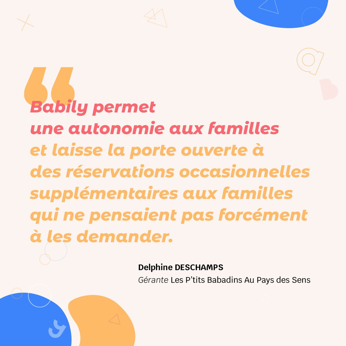 Babily's tweet photo. Notre envie ? Que @Babily devienne un compagnon astucieux pour les parents !💡En leur donnant de l’autonomie pour organiser leur quotidien ! 📆

Merci à Delphine Deschamps, qui elle aussi, nous a ouvert la porte ! 😉

#petiteenfance #placesencreches #MotivationMonday https://t.co/NUOgedhtjH