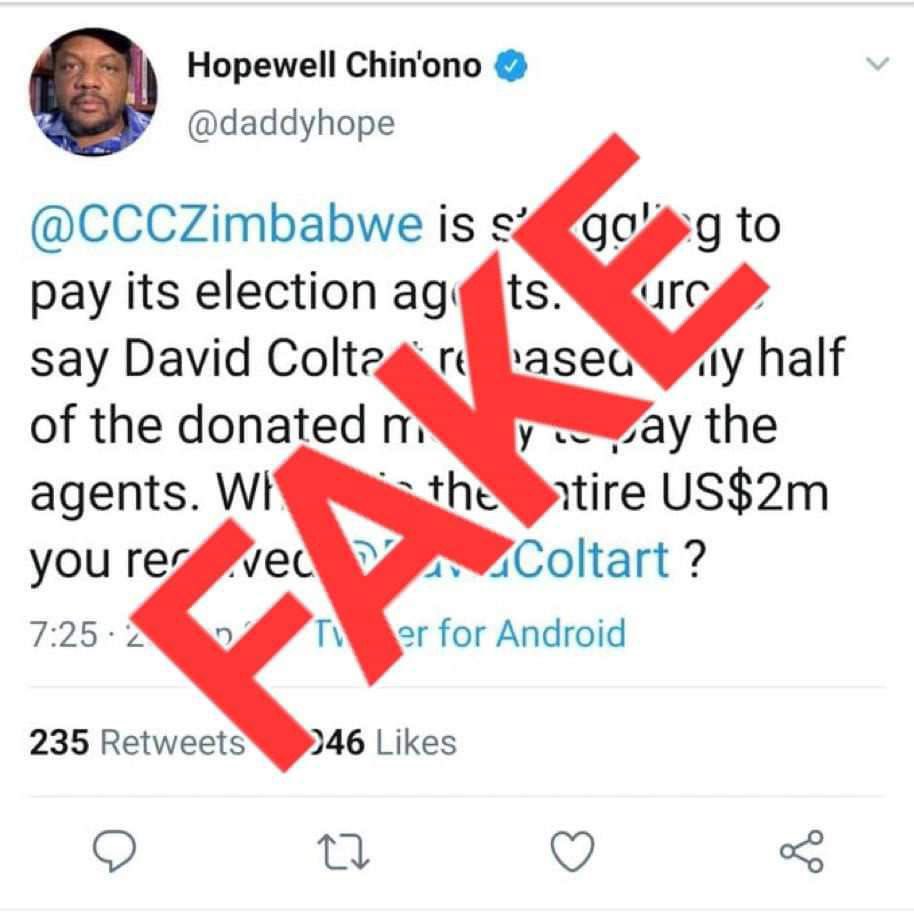 Hopewell Chin’ono tweet media