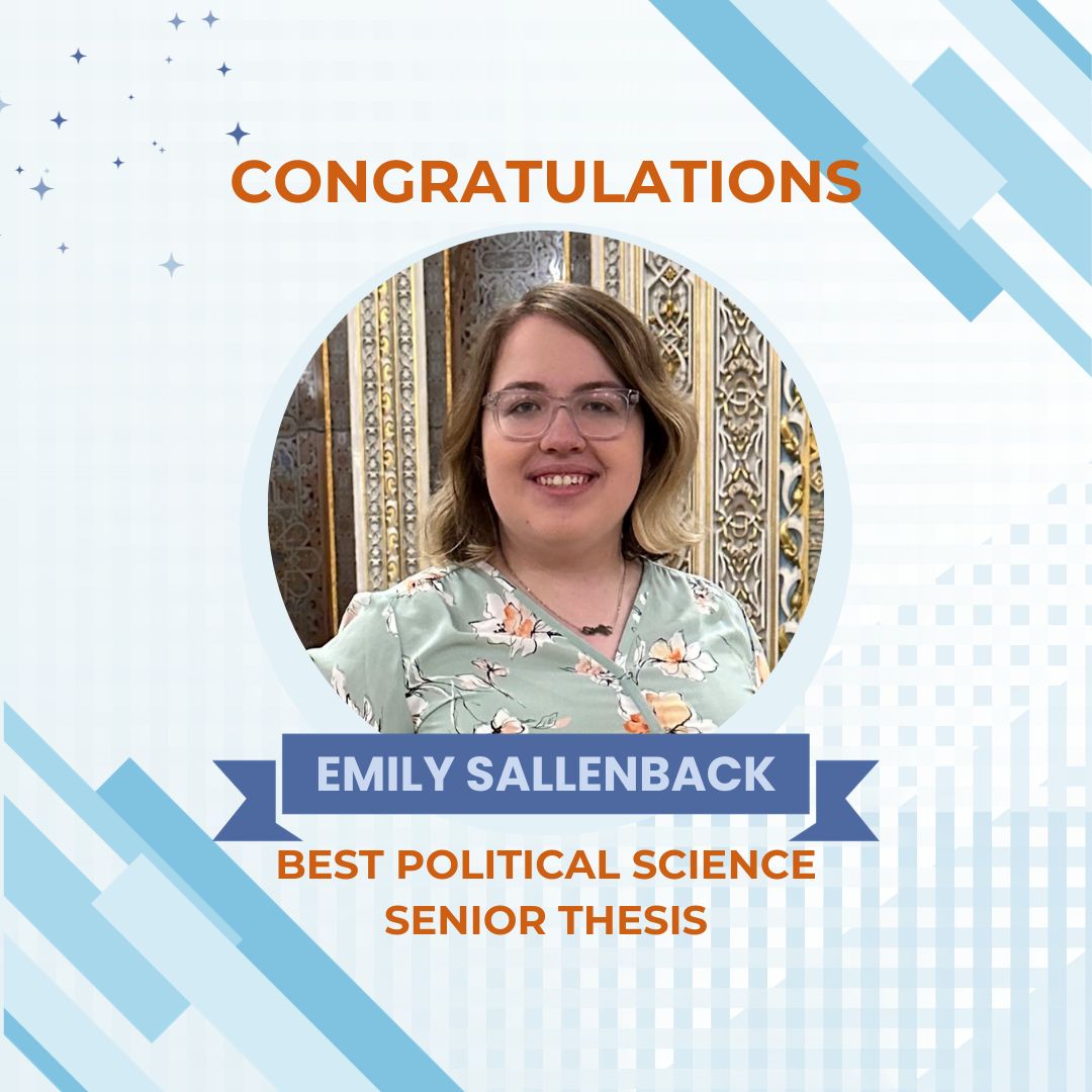 Congratulations to Emily Sallenback for winning the best thesis award for her Political Science Honors program senior thesis. Read the full interview: buff.ly/3rytUCb