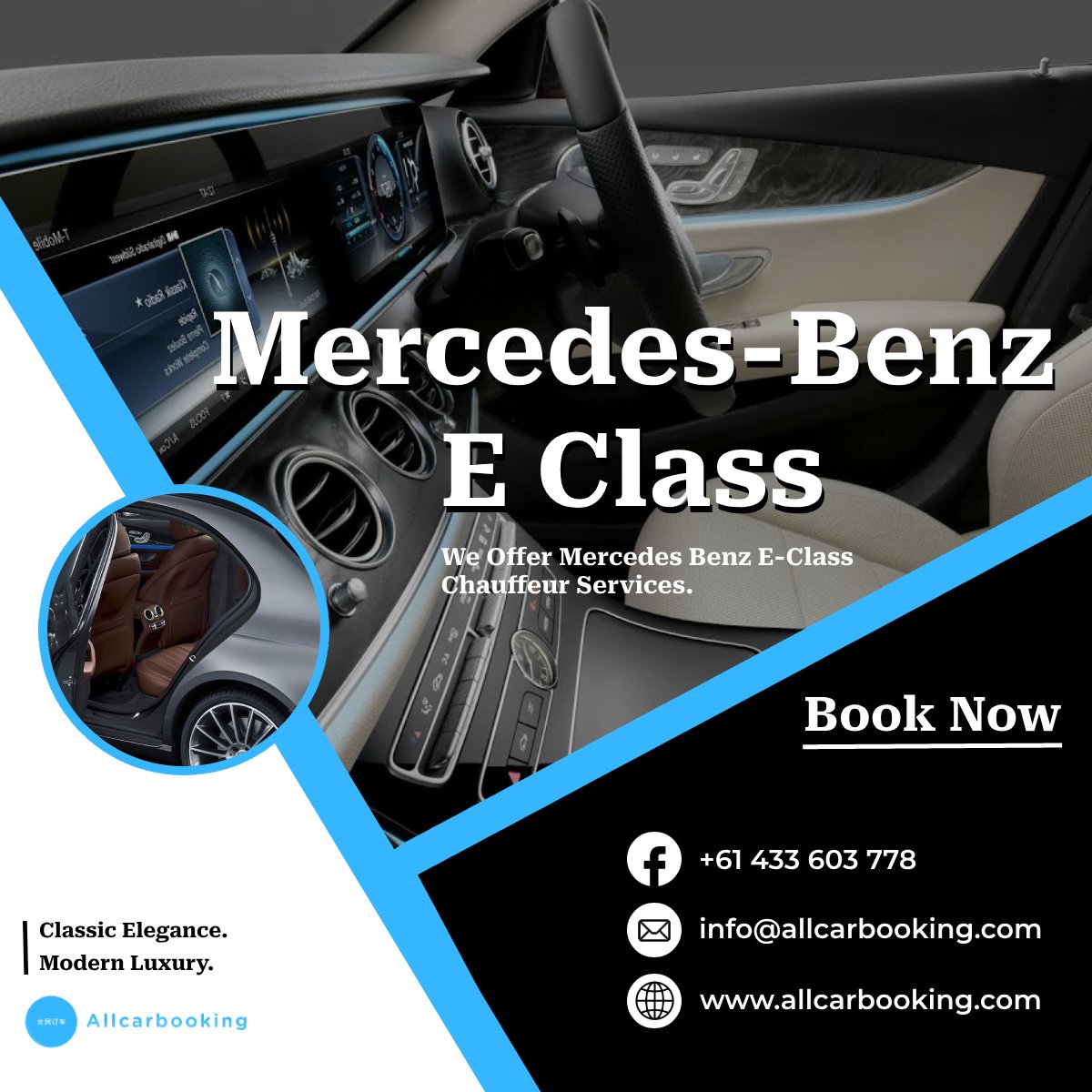 Mercedes-Benz E-Class chauffeur service is now available at Allcarbooking! #Allcarbooking #Luxury #MercedesBenzEClass #ChauffeurService #Comfort #LuxuryCar #ChauffeurDriven #ExecutiveTravel #CorporateTravel #AirportTransfer #SpecialEvents #WeddingChauffeur #NightOut #VIPTreatment