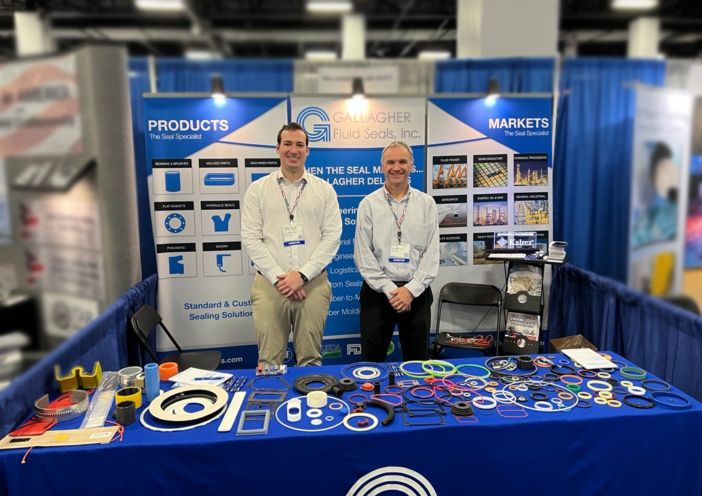 GallagherSeals's tweet photo. If you're at the Design 2 Parts show in Marlborough, MA today, swing by booth #242 to chat with Connor Wallace or Adrian Rishworth. Both of these seal experts are ready to help solve any sealing challenges you may be facing. Looking good, fellas! https://t.co/X9p8qLYFfY