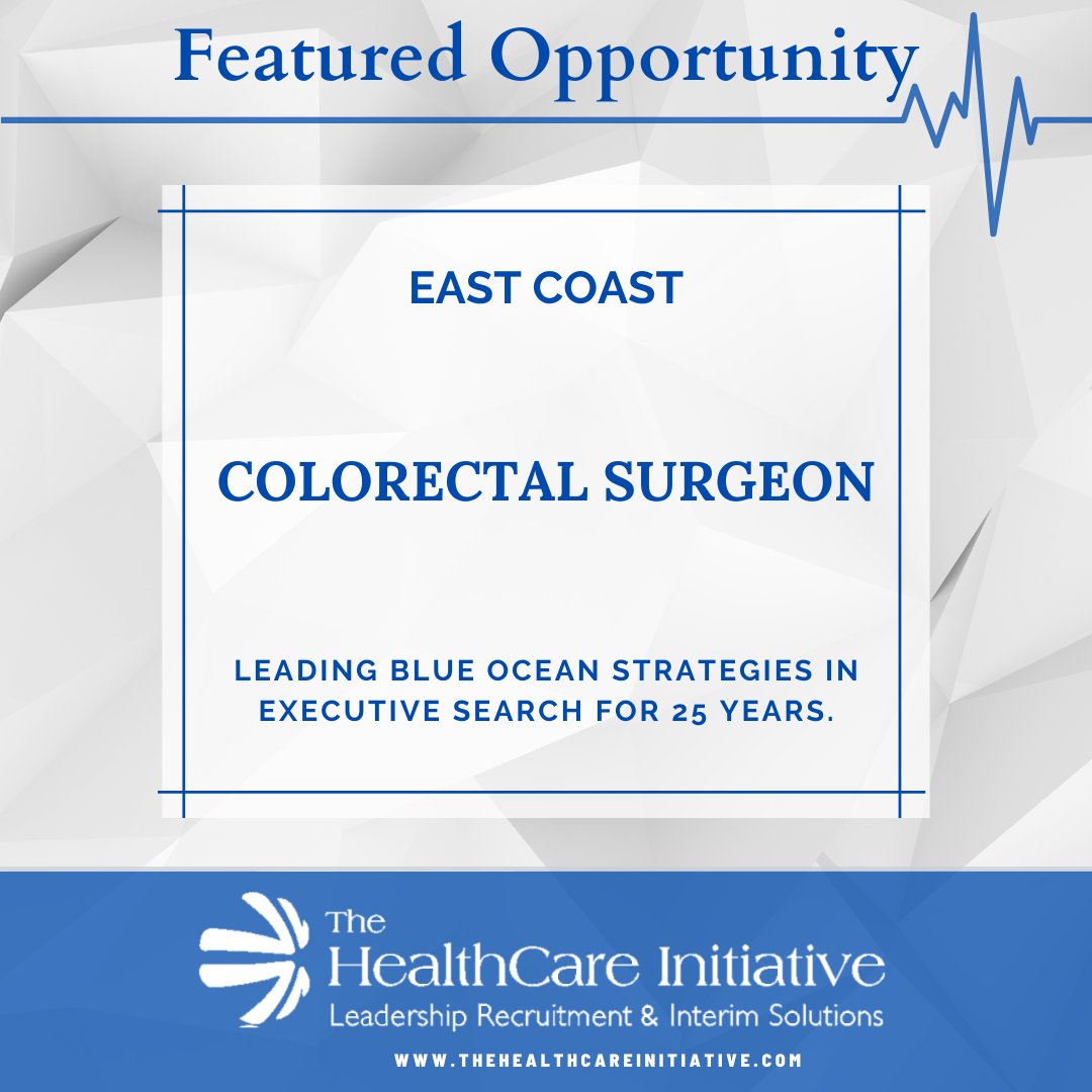 JOB OPPORTUNITY - COLORECTAL SURGEON - Delaware | Permanent 
thehealthcareinitiative.com/job/colorectal…

#hiring #recruiting #thicareers #healthcare #TheHealthCareInitiative #Surgeon #ColorectalSurgeon #Physician