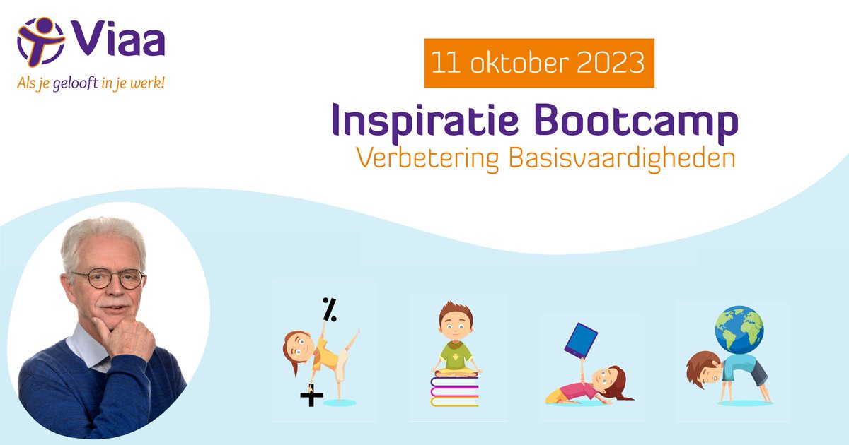 Wiep Hoksbergen geeft tijdens de Inspiratie Bootcamp een werksessie over rekenen: 'Wat bedoelen we met basisvaardigheden rekenen en hoe werken we daar concreet aan?' Kom op woensdag 11 oktober naar Viaa en krijg het antwoord! Klik op bit.ly/inspiratie-boo… voor meer informatie.